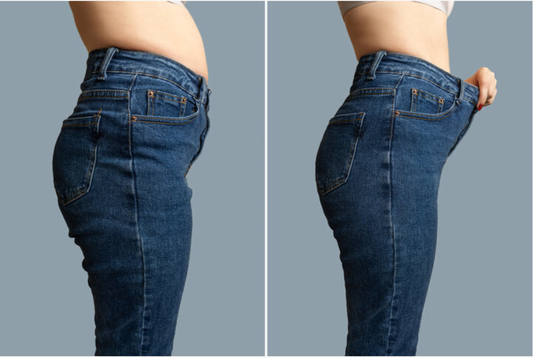 Women lost weight stomach photo showing inches dropped